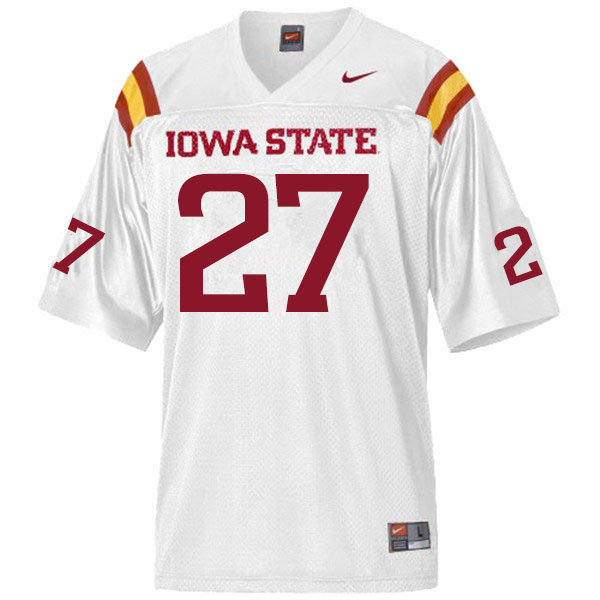 Men #27 Craig McDonald Iowa State Cyclones College Football Jerseys Sale-White - Click Image to Close
